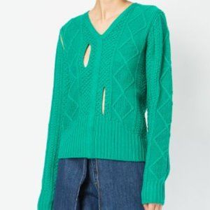 AALTO Slit Cable Knit Sweater